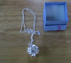 Heavy silver necklace flower