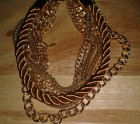 Gold chain and cord Bracelet