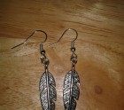Feather earrings in tibetain silver