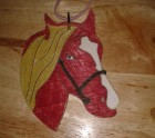 Red and gold horse head hanger